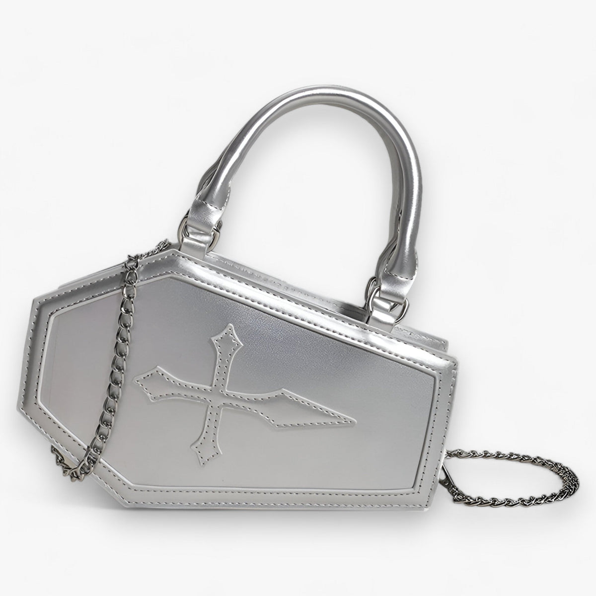 Handbag : Sac à Main Gothique en Forme de Cercueil avec Chaîne pour Halloween dans de Marche Lino