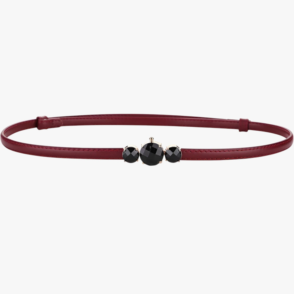 Ceinture fine en cuir véritable – Élégance réglable Femme