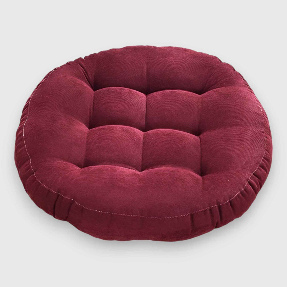 Coussins : Coussin de Sol Rond en Chenille Épais pour Méditation et Détente dans Rouge de Marche Lino