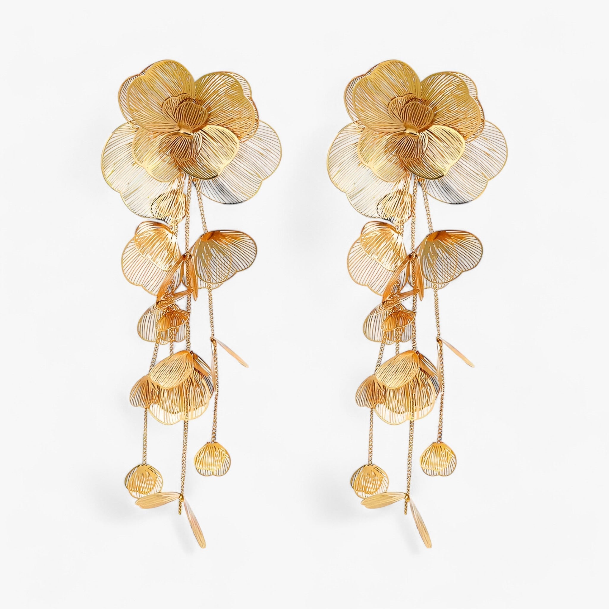 Jewelry : Boucles d'oreilles pendantes Vintage Bloem, Or 18K, Pierres Précieuses Colorées, Style Unique dans Doré de Marche Lino
