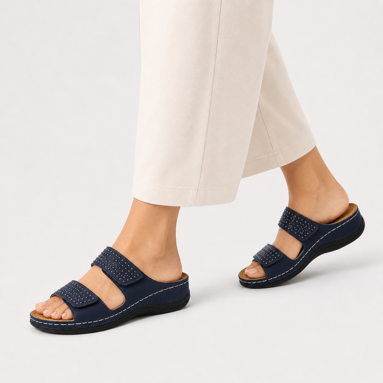 Kilehøje sandaler – Komfort og stil kombineret Læder Kvinde