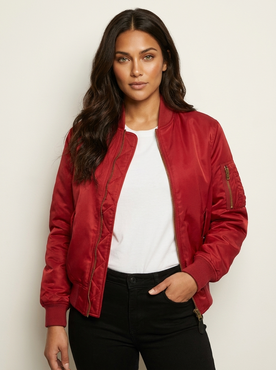 Classique blouson bomber avec détails utilitaires