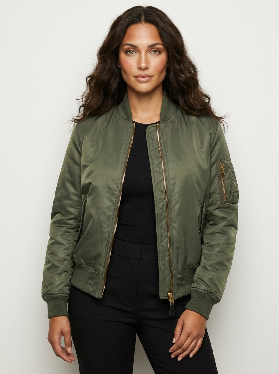 Classique blouson bomber avec détails utilitaires