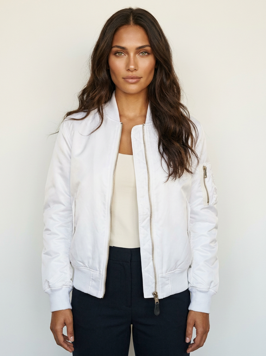 Classique blouson bomber avec détails utilitaires