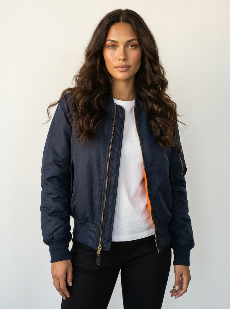 Classique blouson bomber avec détails utilitaires