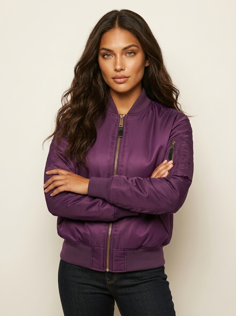 Classique blouson bomber avec détails utilitaires