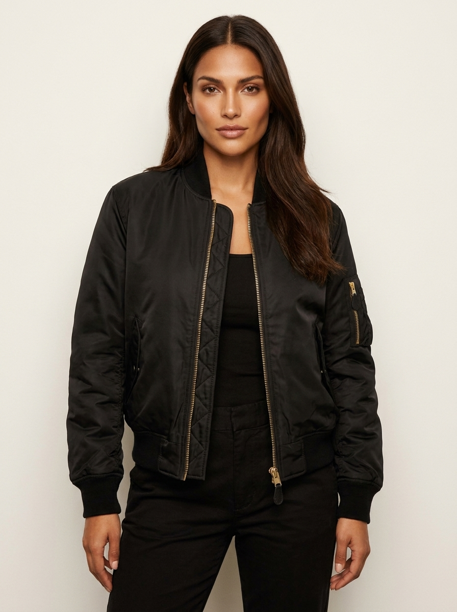 Classique blouson bomber avec détails utilitaires