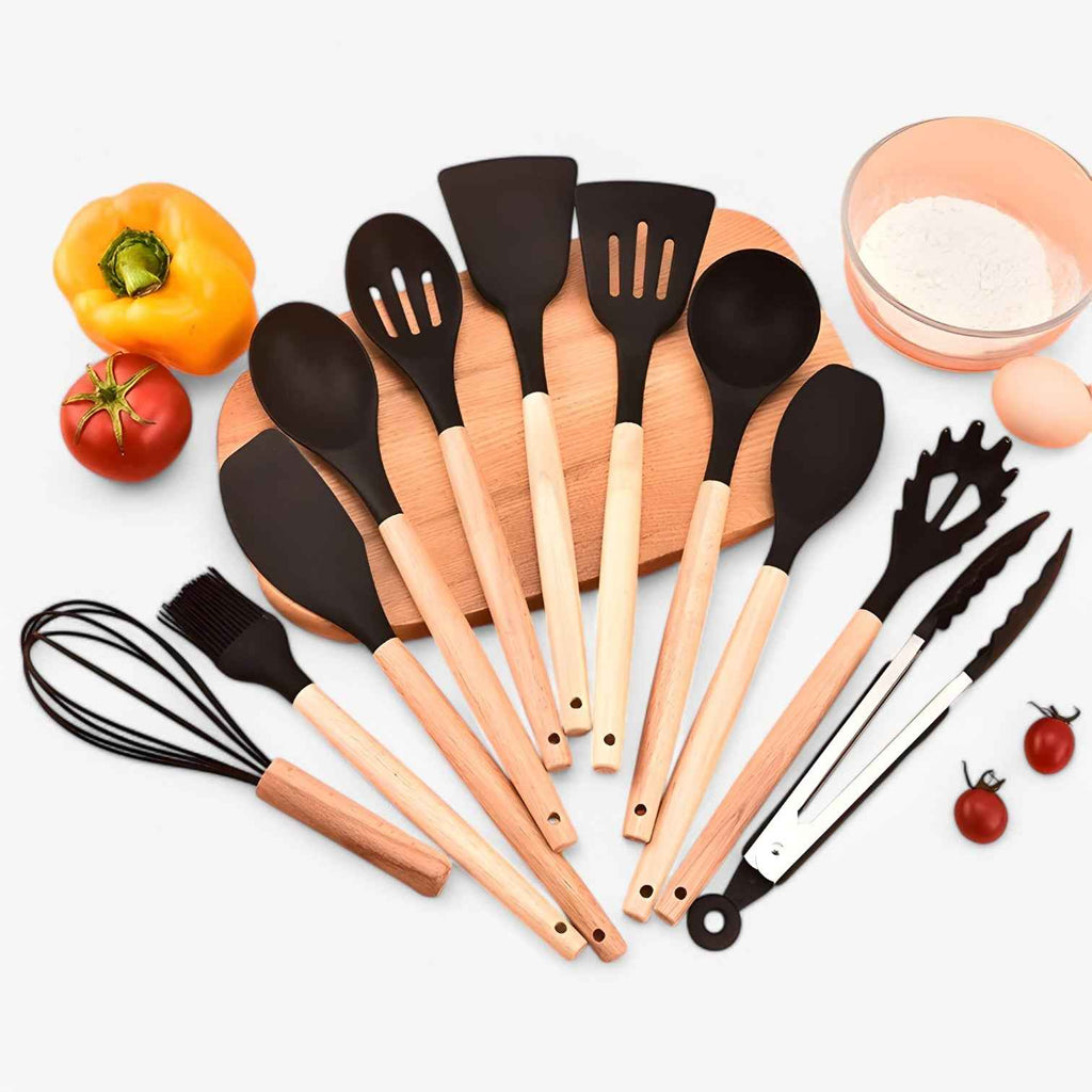 Triana Ustensiles de cuisine en silicone – Résistants à la chaleur, antiadhésifs et durables