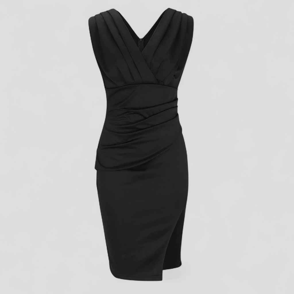 Robe de Cérémonie Femme Élégante avec Col en V, Robe Longue de Soirée Formelle