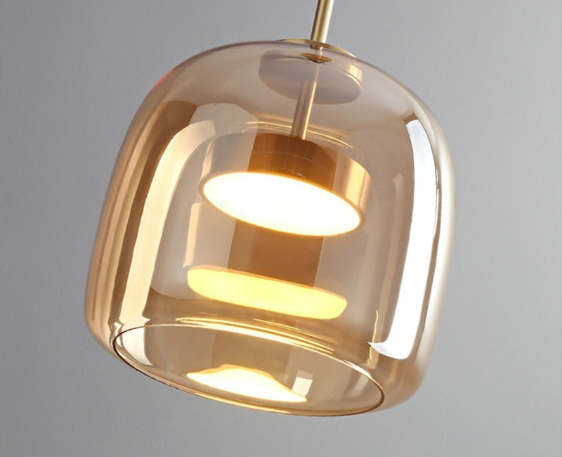 : Suspension de Luxe Verre et Métal dans de Marche Lino