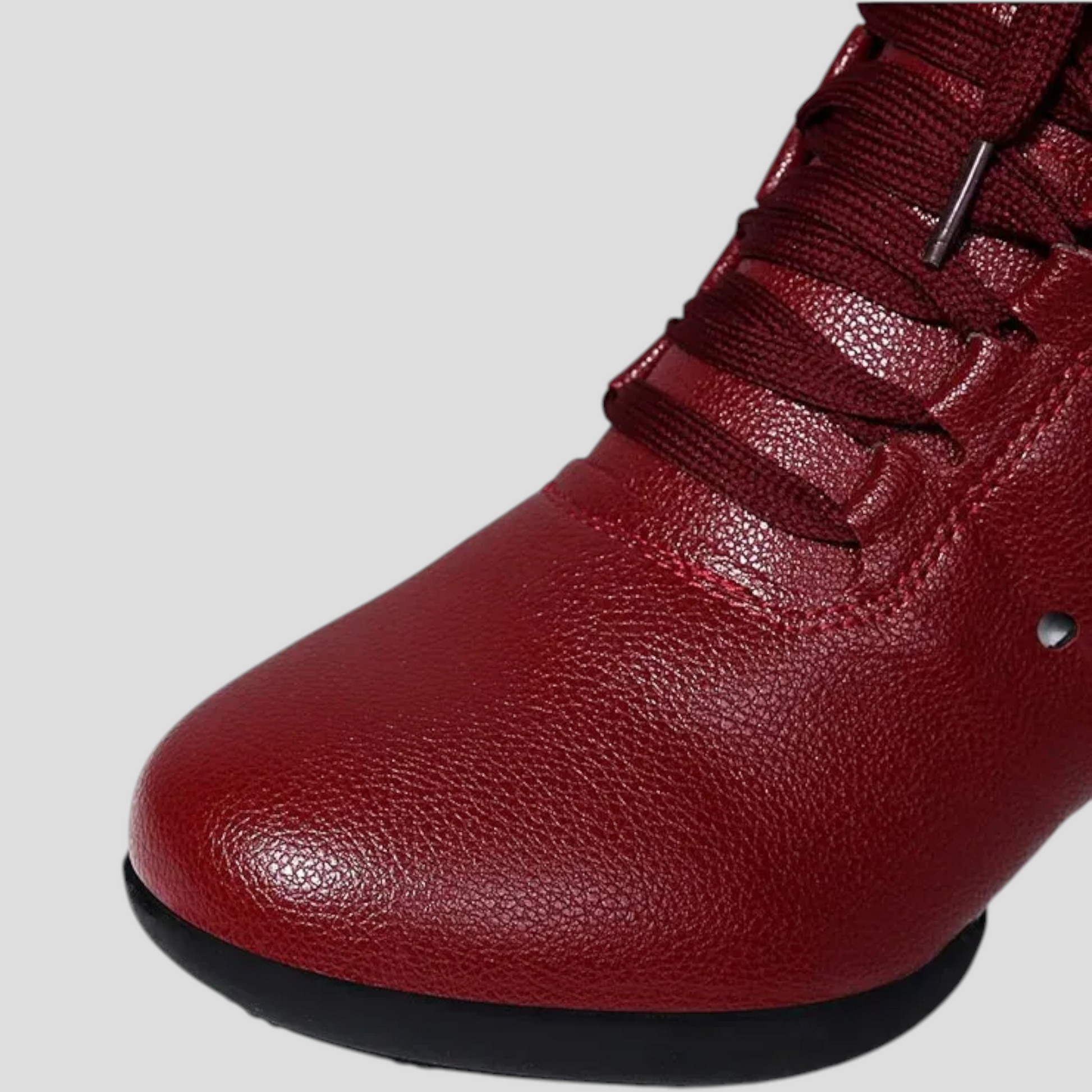 Bottes blanches en cuir véritable avec lacets et fermeture éclair Femme