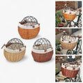 Panier de vélo avant en osier pour petits chiens avec grille de sécurité amovible