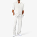 Ensemble Homme Décontracté Chic : Chemise Élégante et Pantalon Coupe Ajustée