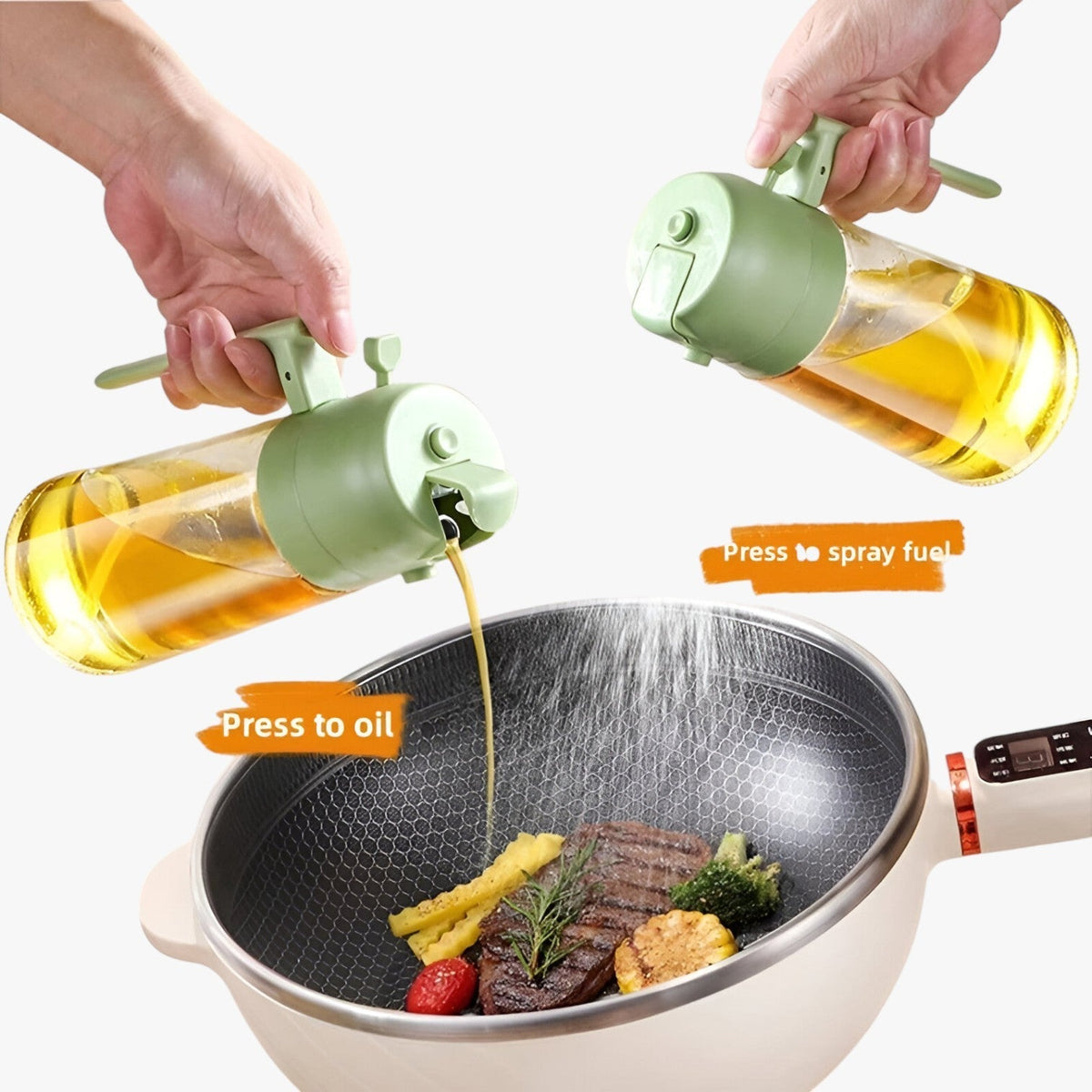 Kitchen : Elora | Vaporisateur d'huile et Arrosoir 2-en-1 - Dosage précis, moins de gaspillage dans Blanc-Plastique-500ml de Concept Odense