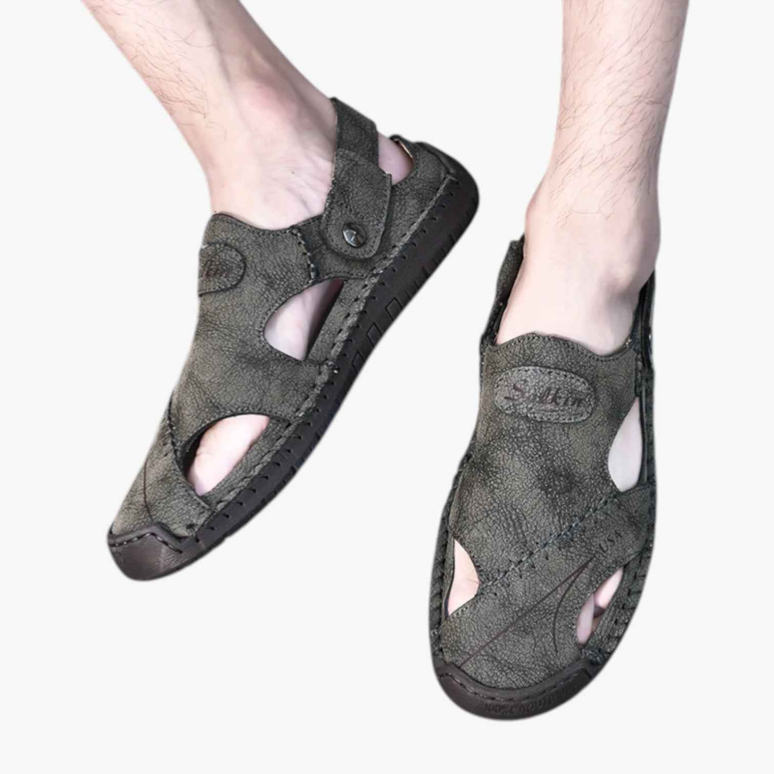 Sandales d'été pour homme - Cuir respirant et semelle antidérapante pour une touche de style