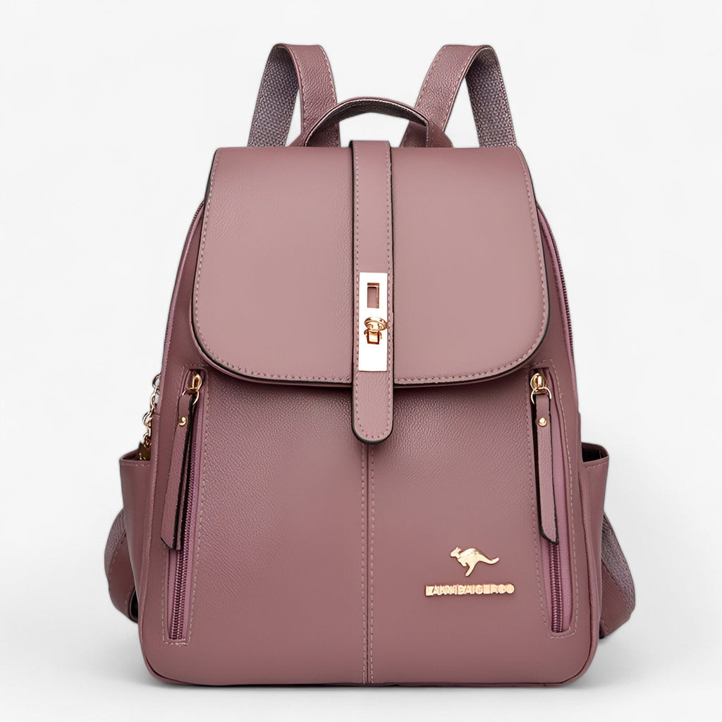 Grand sac à dos pour femme en cuir véritable italien - Élégant pour le travail, les voyages et l'usage quotidien