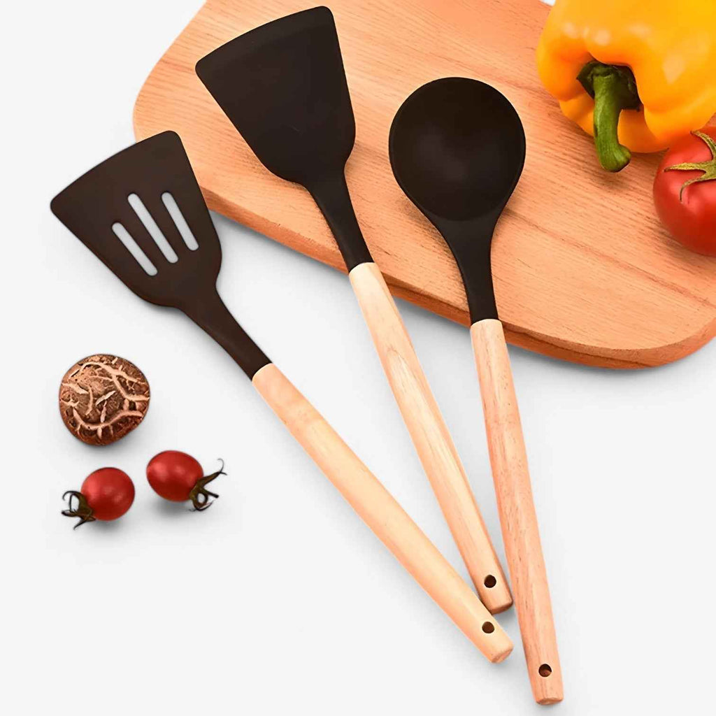 Triana Ustensiles de cuisine en silicone – Résistants à la chaleur, antiadhésifs et durables