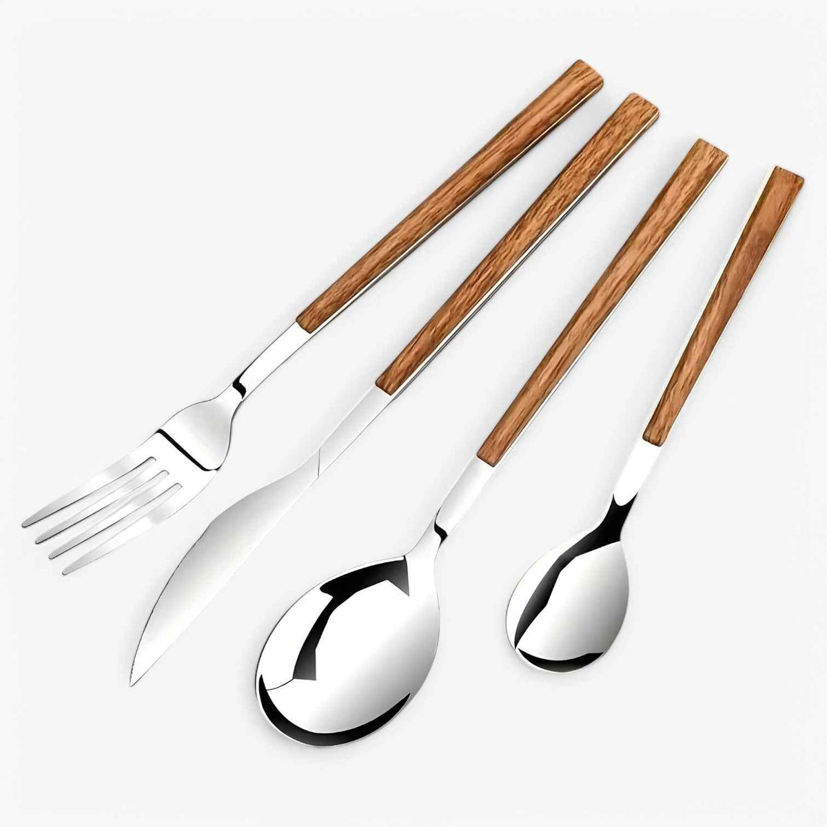 Kitchen : Set de Couverts 12 Pièces - Manches Bois, Acier Inoxydable, Lave-Vaisselle dans de Concept Odense