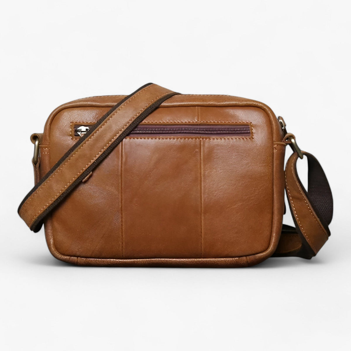Bags : Sac Bandoulière Homme Premium en Cuir Mat Marron dans de Roselva