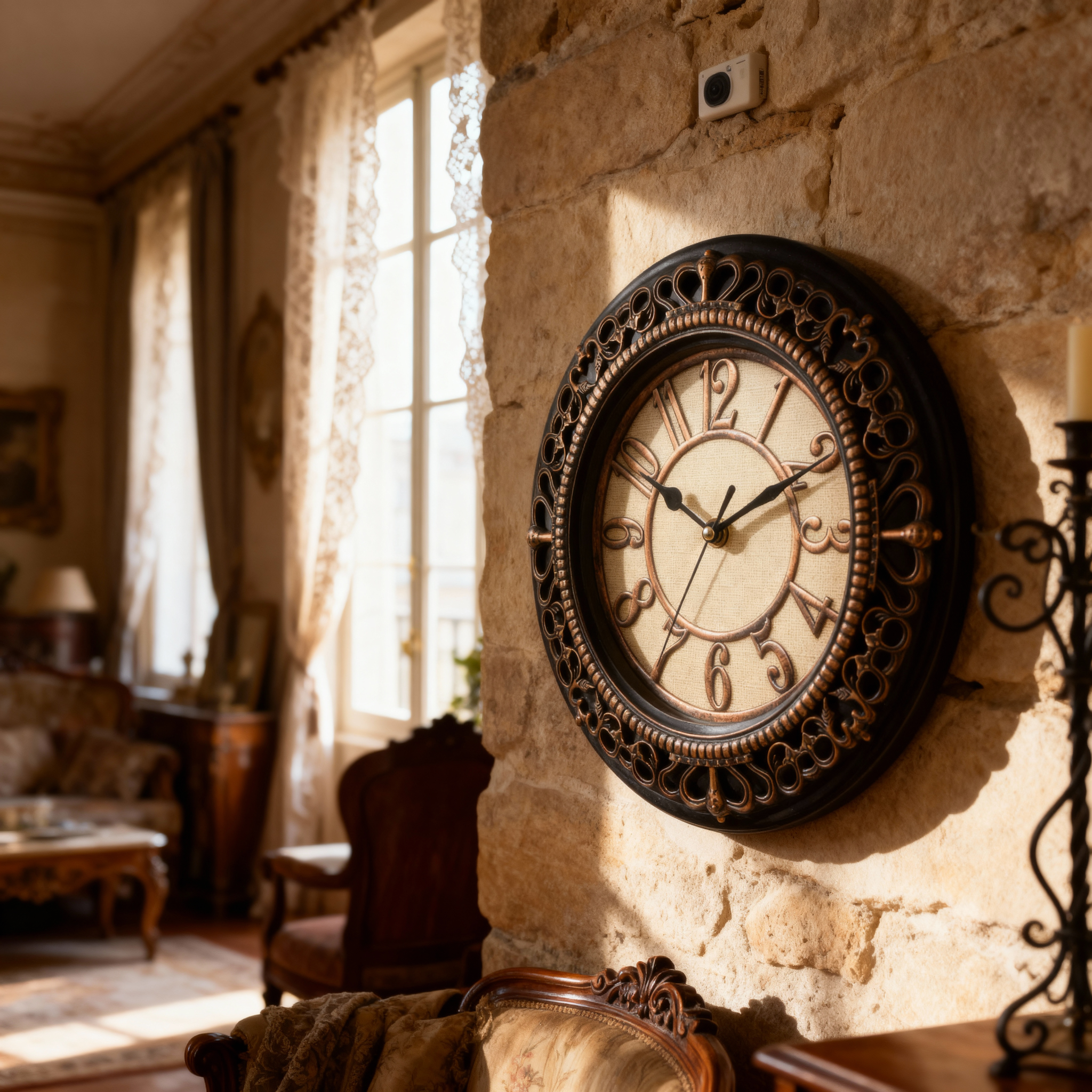 Horloges murales : Horloge Murale Style Vintage avec Surface Miroir Acrylique dans de Marche Lino