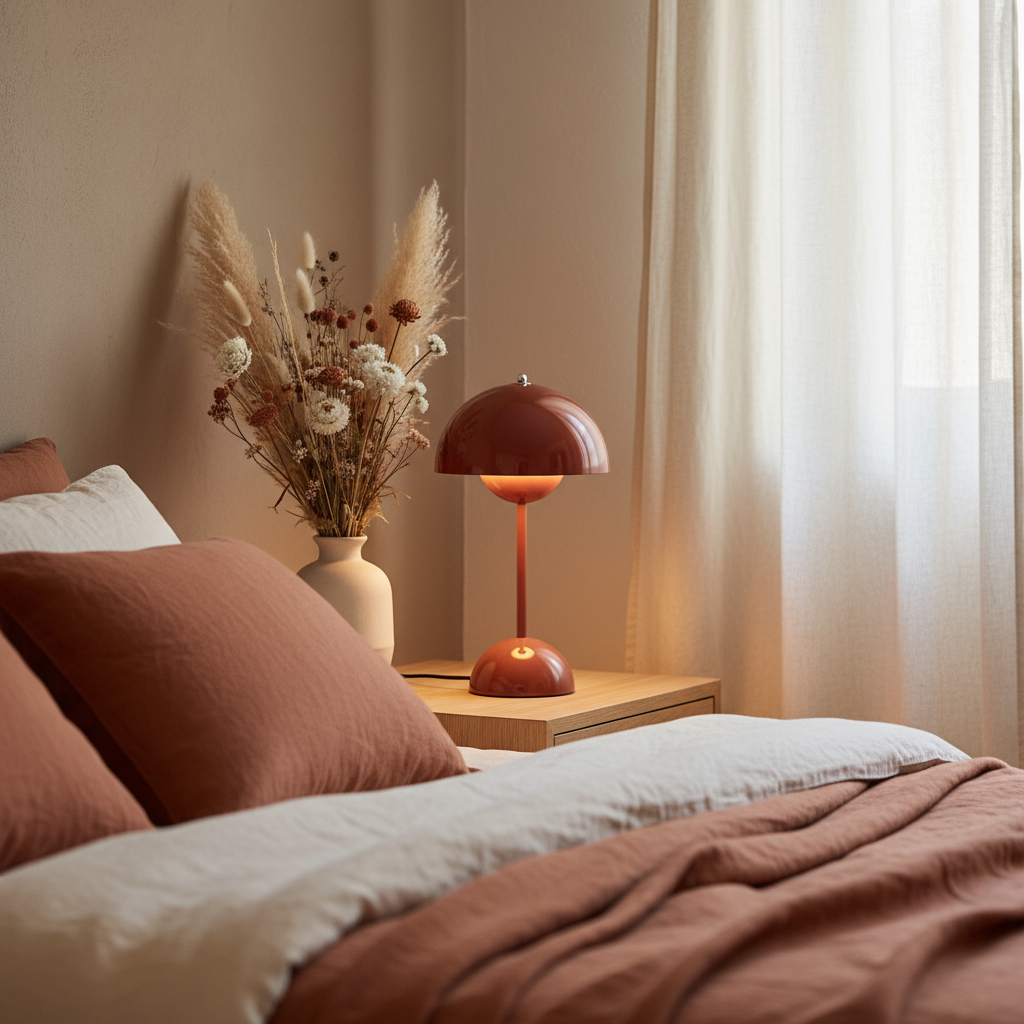 Lampe de Table LED Rechargeable USB Acrylique – Design Champignon, 30 Cm