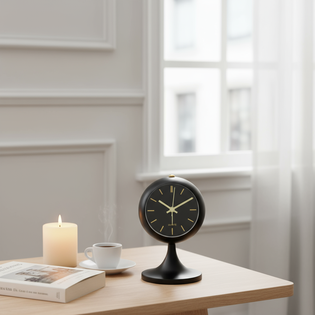 Réveil de Table Quartz Silencieux - Horloge de Chevet Design Moderne pour Chambre