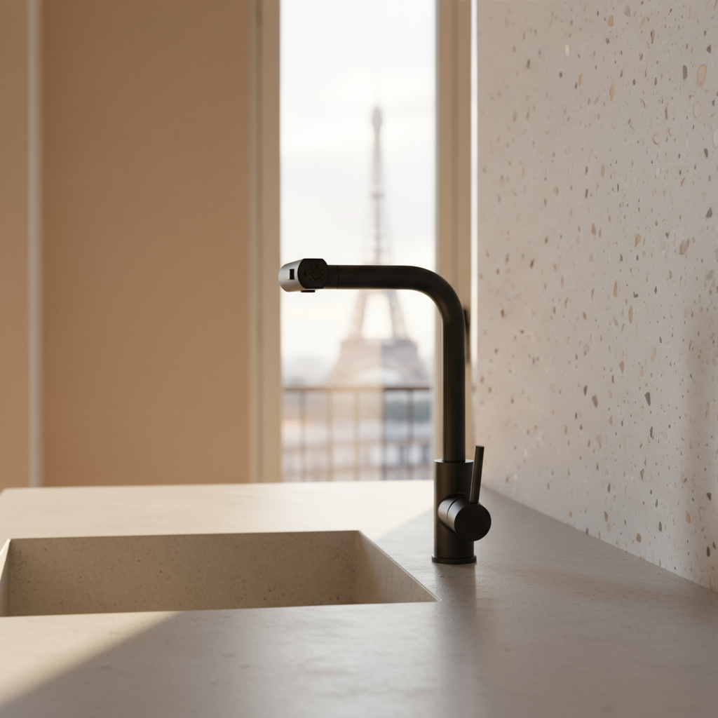 Robinet de Cuisine avec Bec Flexible 360° Acier