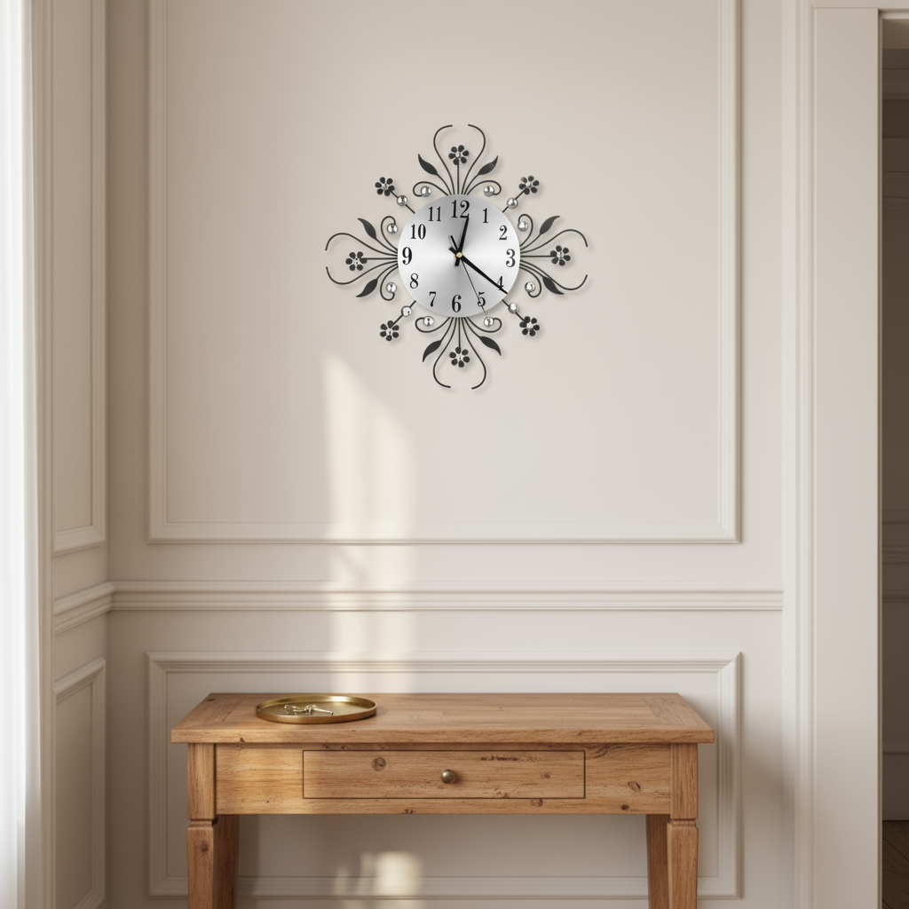 Horloges murales : Horloge Murale Silencieuse en Métal Accessoires Maison dans de Marche Lino