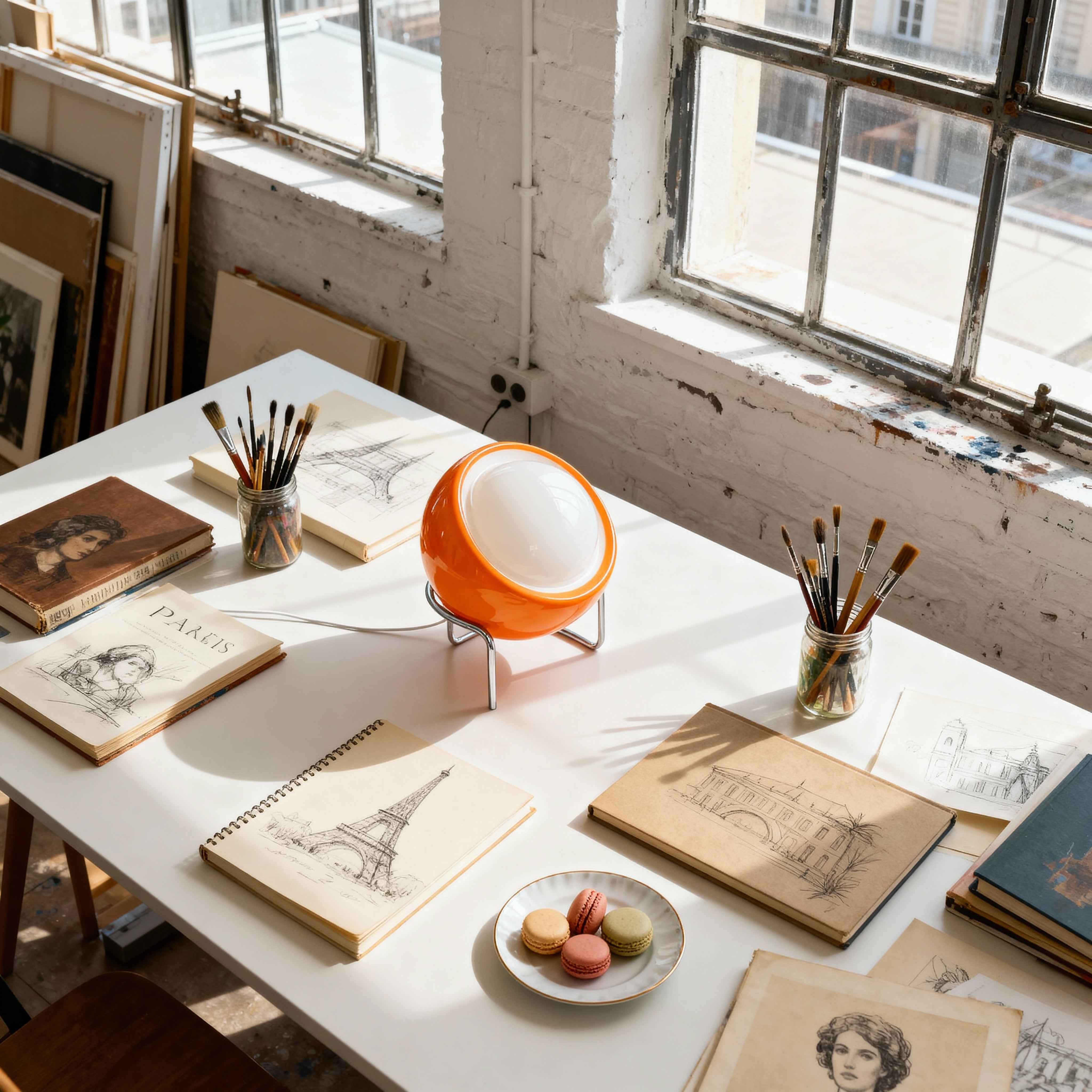 Lampes de table : Lampe de Table en Verre Style Bauhaus - Orange Ou Jaune dans de Marche Lino