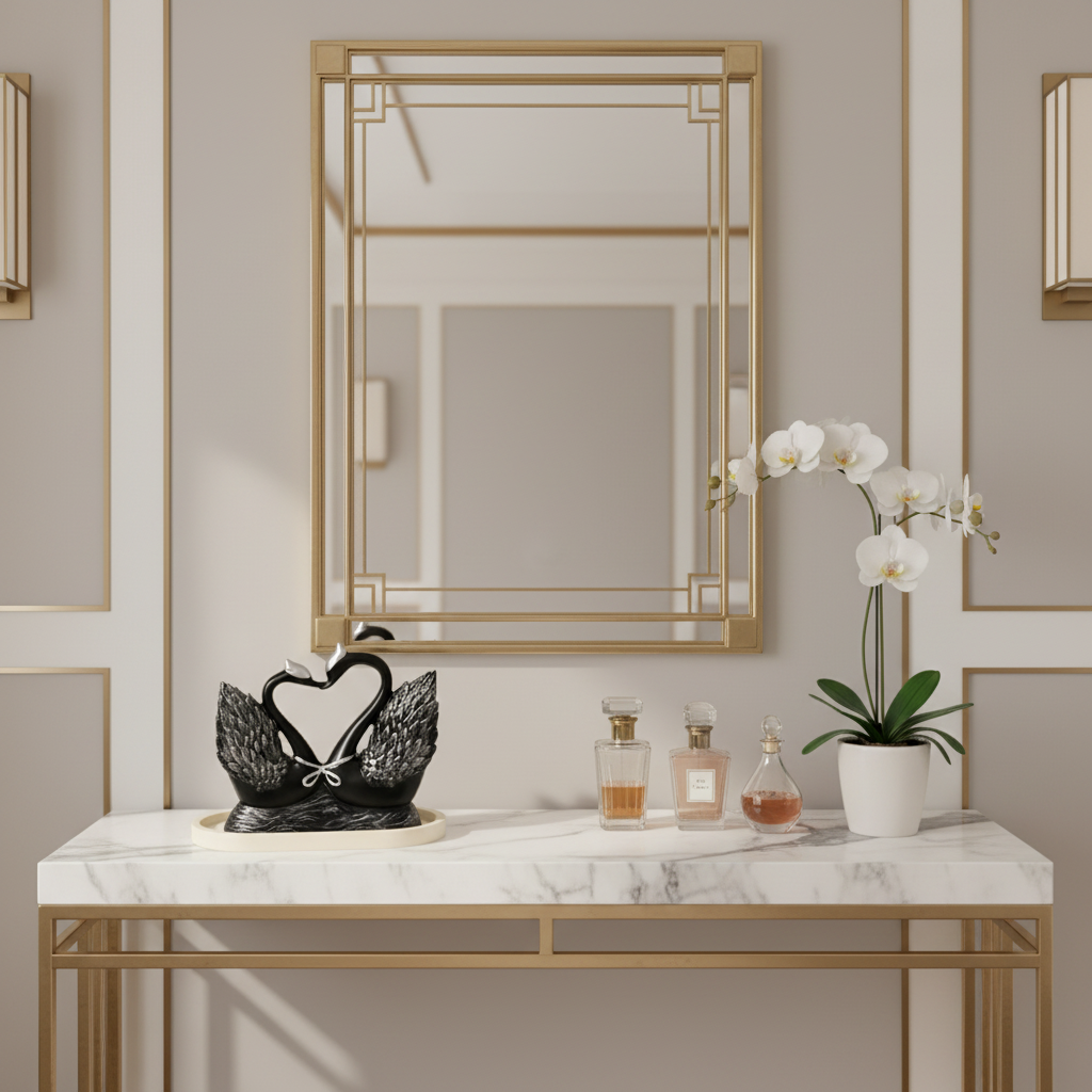 Accents décoratifs : Ornement Homme de Cygne en Forme de Cœur dans de Marche Lino