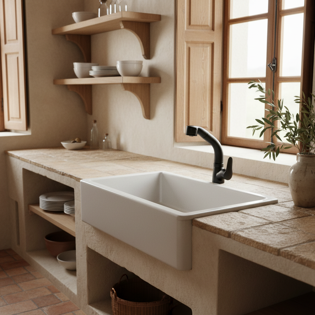 Robinet de Salle de Bain Chromé avec Bec Orientable