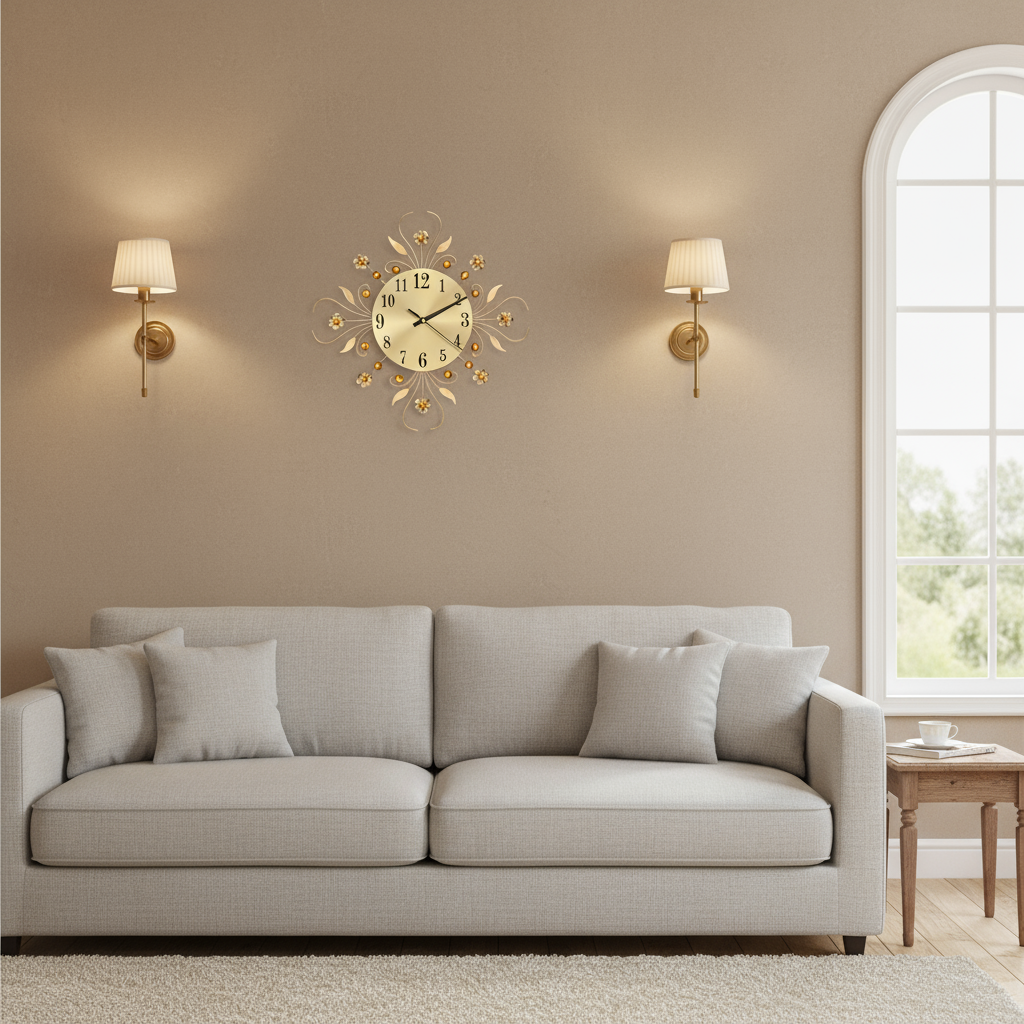 Horloges murales : Horloge Murale Silencieuse en Métal Accessoires Maison dans de Marche Lino