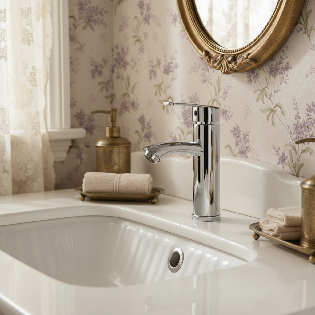 Robinet de Lavabo Chromé pour Salle de Bain