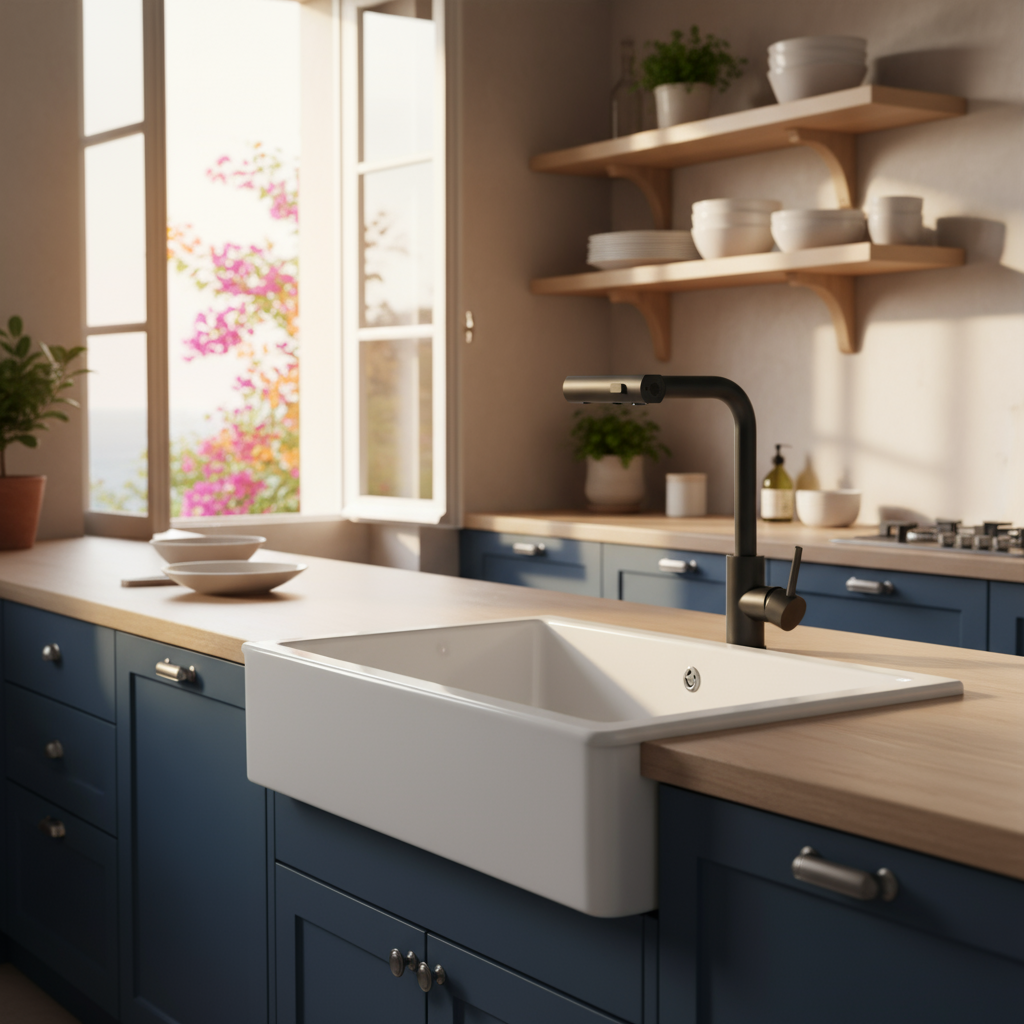Robinet de Cuisine avec Bec Flexible 360° Acier