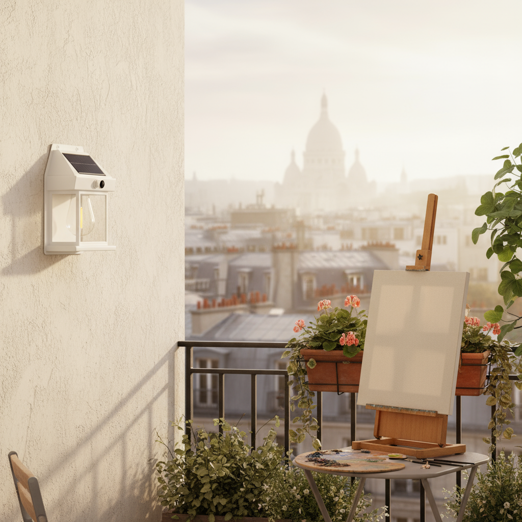 Applique Murale Solaire Homme Extérieure avec Détecteur de Mouvement Noir