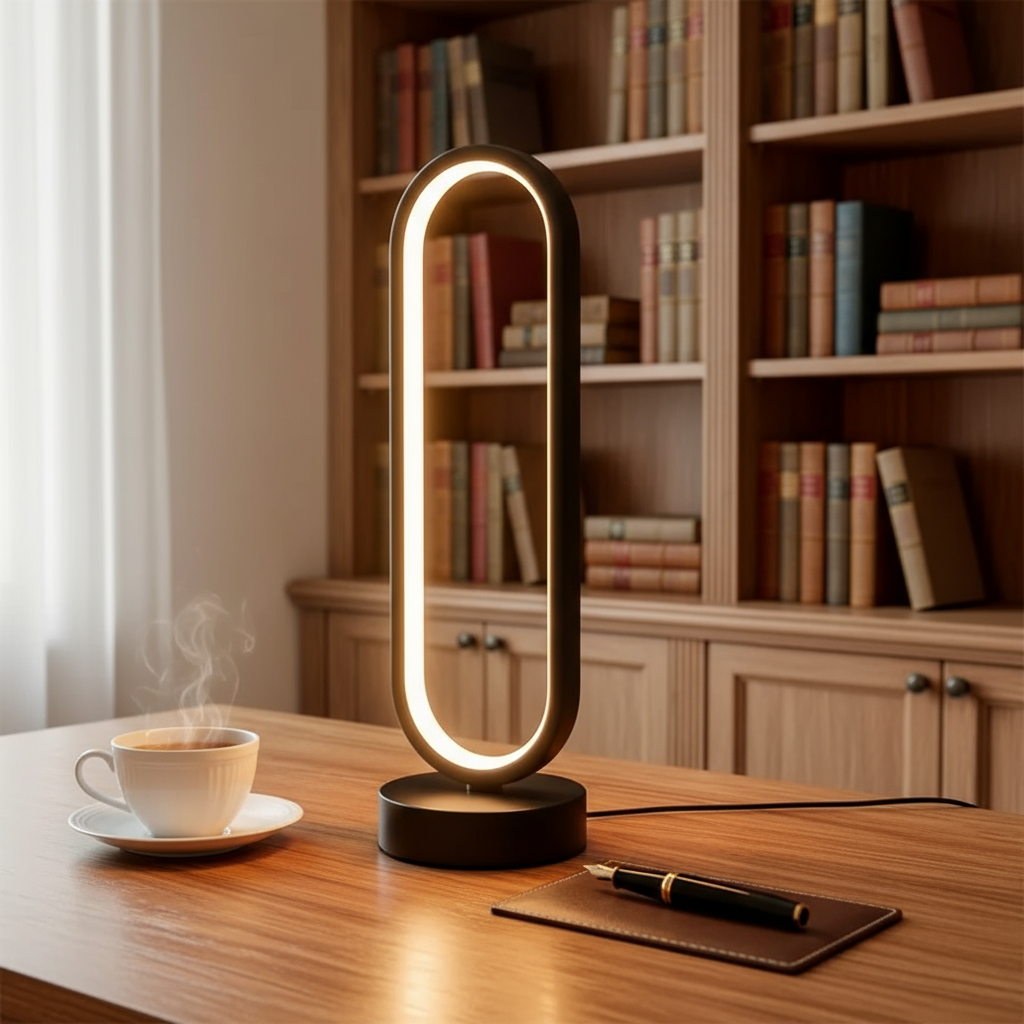 Lampe de Table LED Moderne Noire Métal – Alimentation USB
