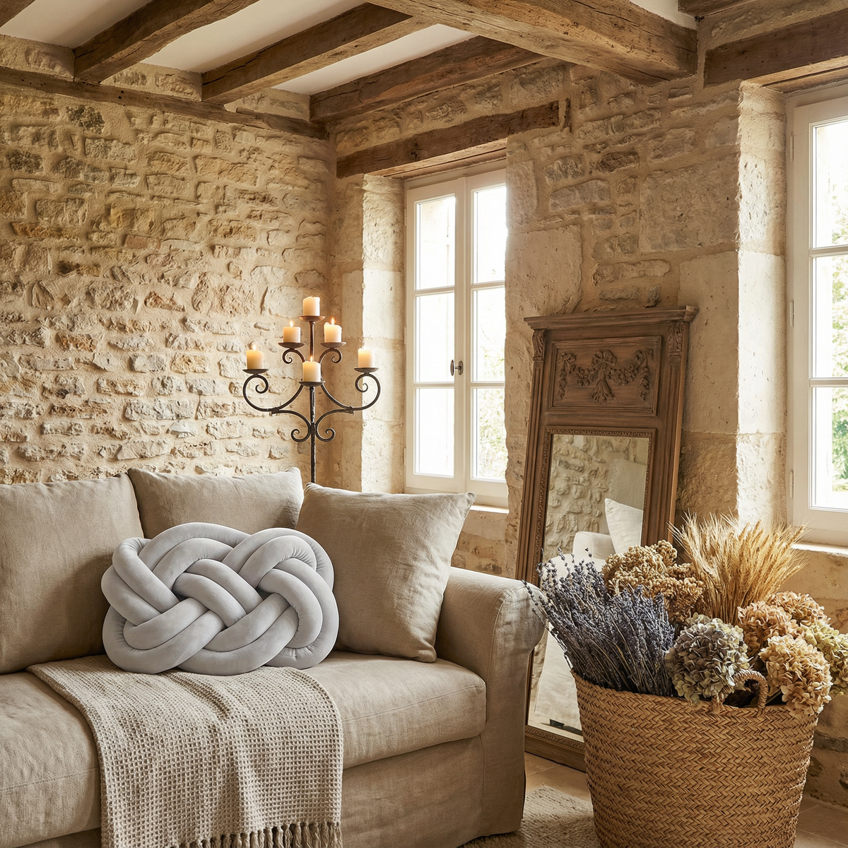 Coussins décoratifs : Coussin Décoratif Doux pour Canapé Polyester dans de Marche Lino