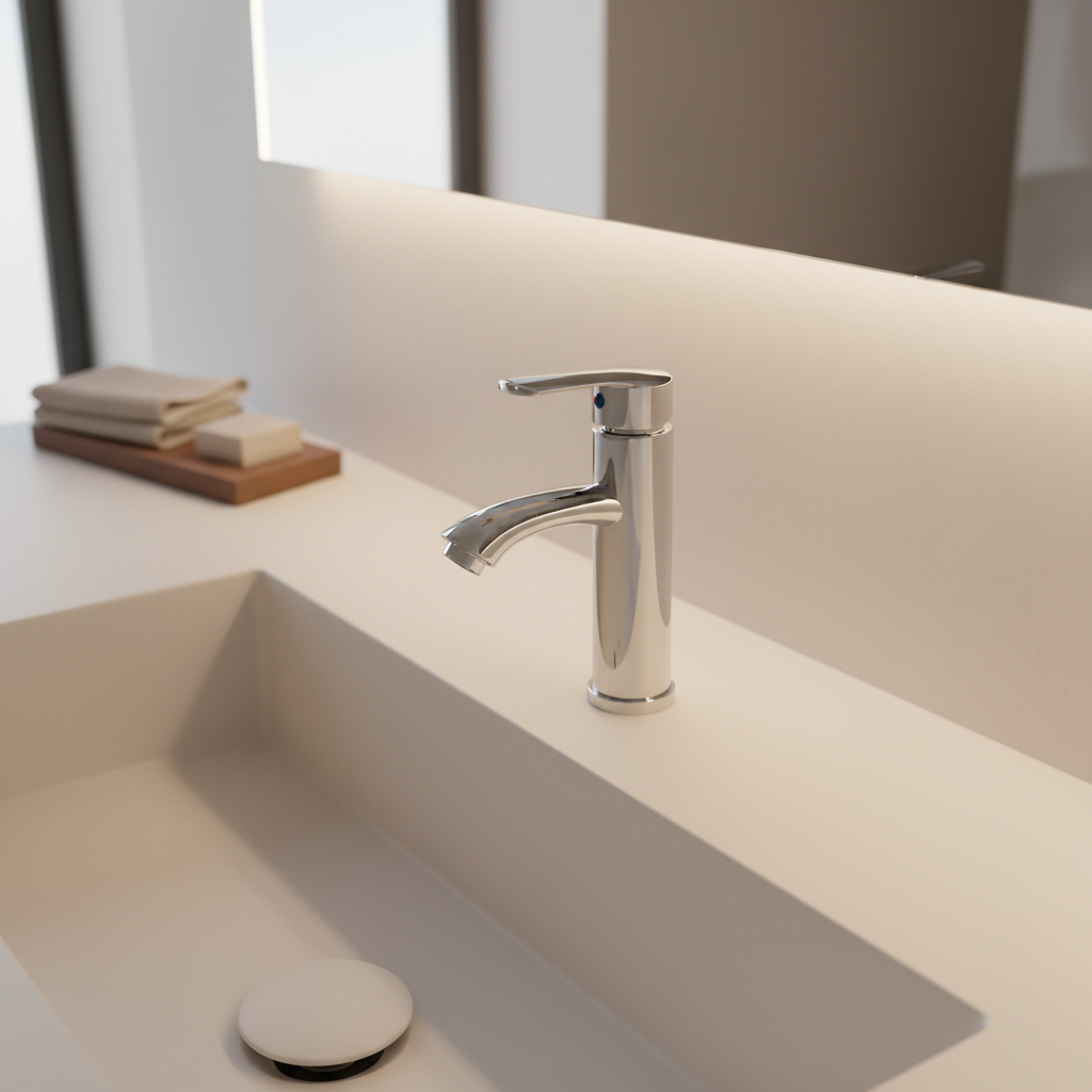 Robinet de Lavabo Chromé pour Salle de Bain