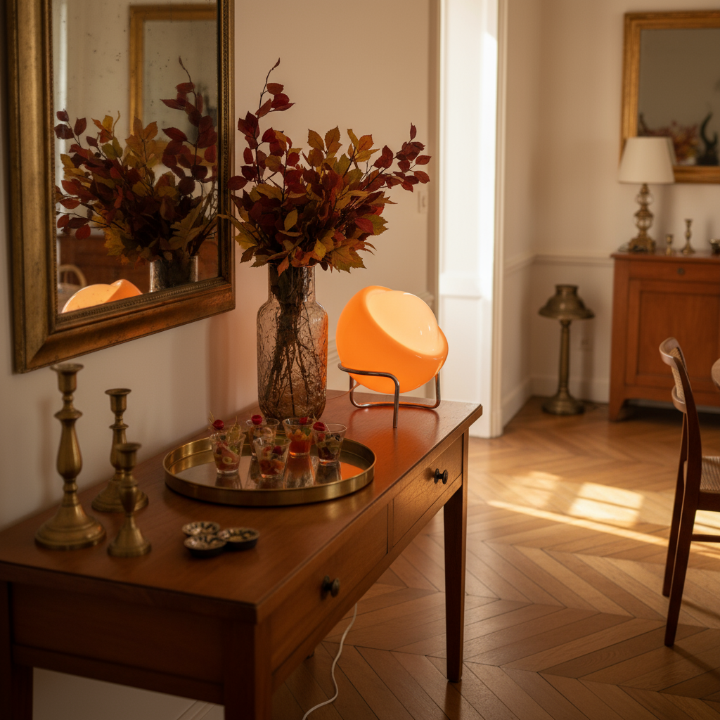 Lampe de Table en Verre Style Bauhaus – Orange Ou Jaune