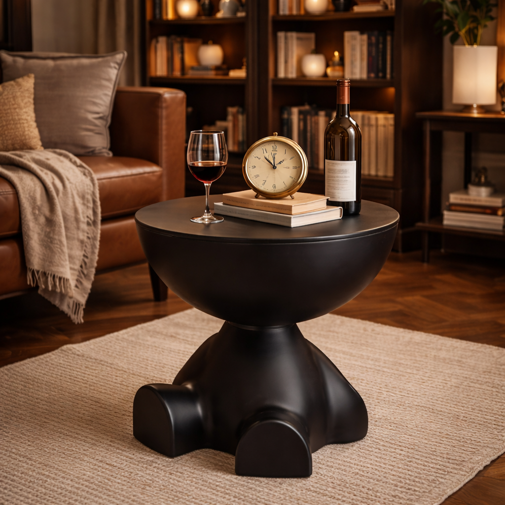 Table d’appoint noire multifonction Accessoires Déco