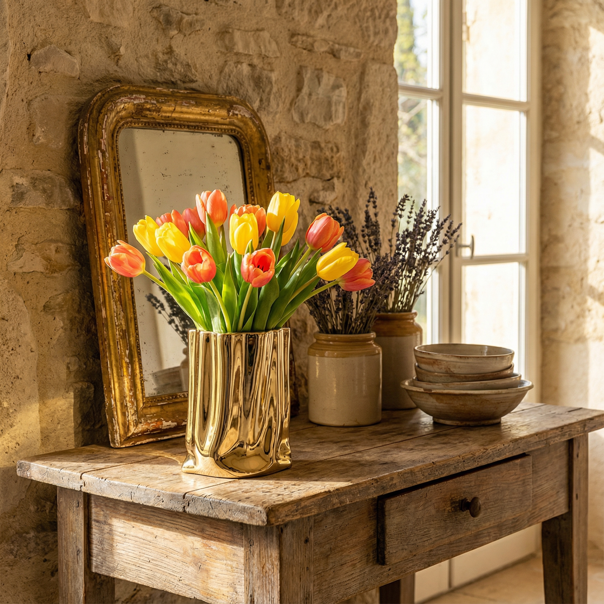 Vase décoratif en céramique argentée Accessoire De Maison