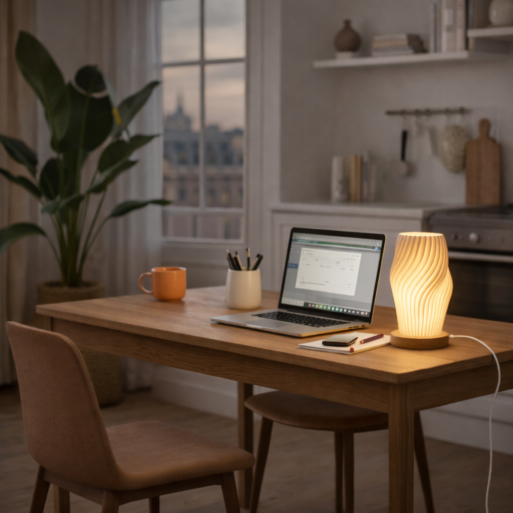 Lampe de Table Minimaliste avec 3 Températures de Couleur Bois