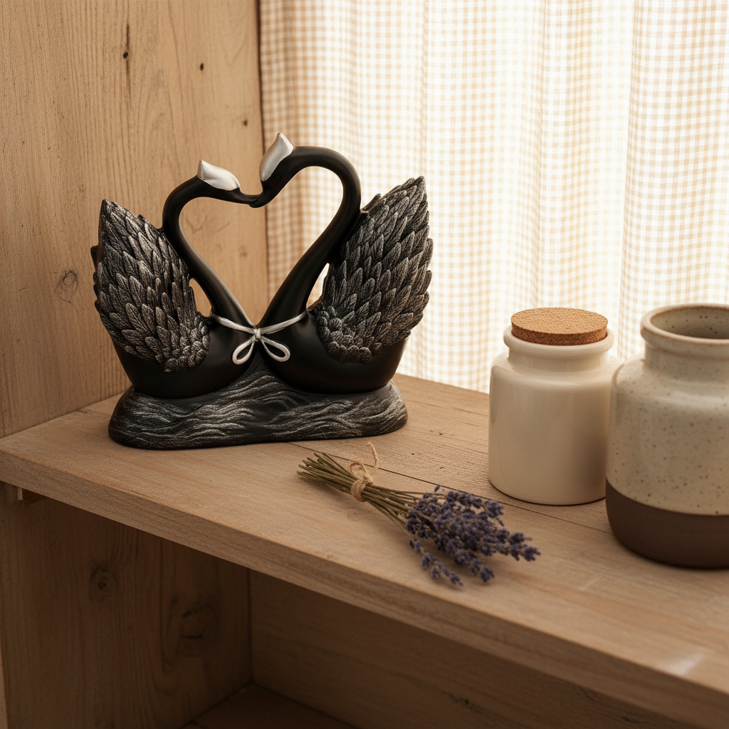 Accents décoratifs : Ornement Homme de Cygne en Forme de Cœur dans de Marche Lino