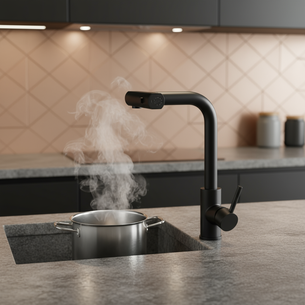 Robinet de Cuisine avec Bec Flexible 360° Acier