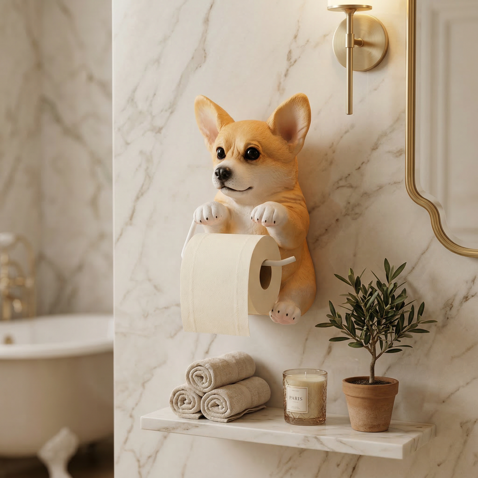 Porte Papier Toilette Mural Original Chiot