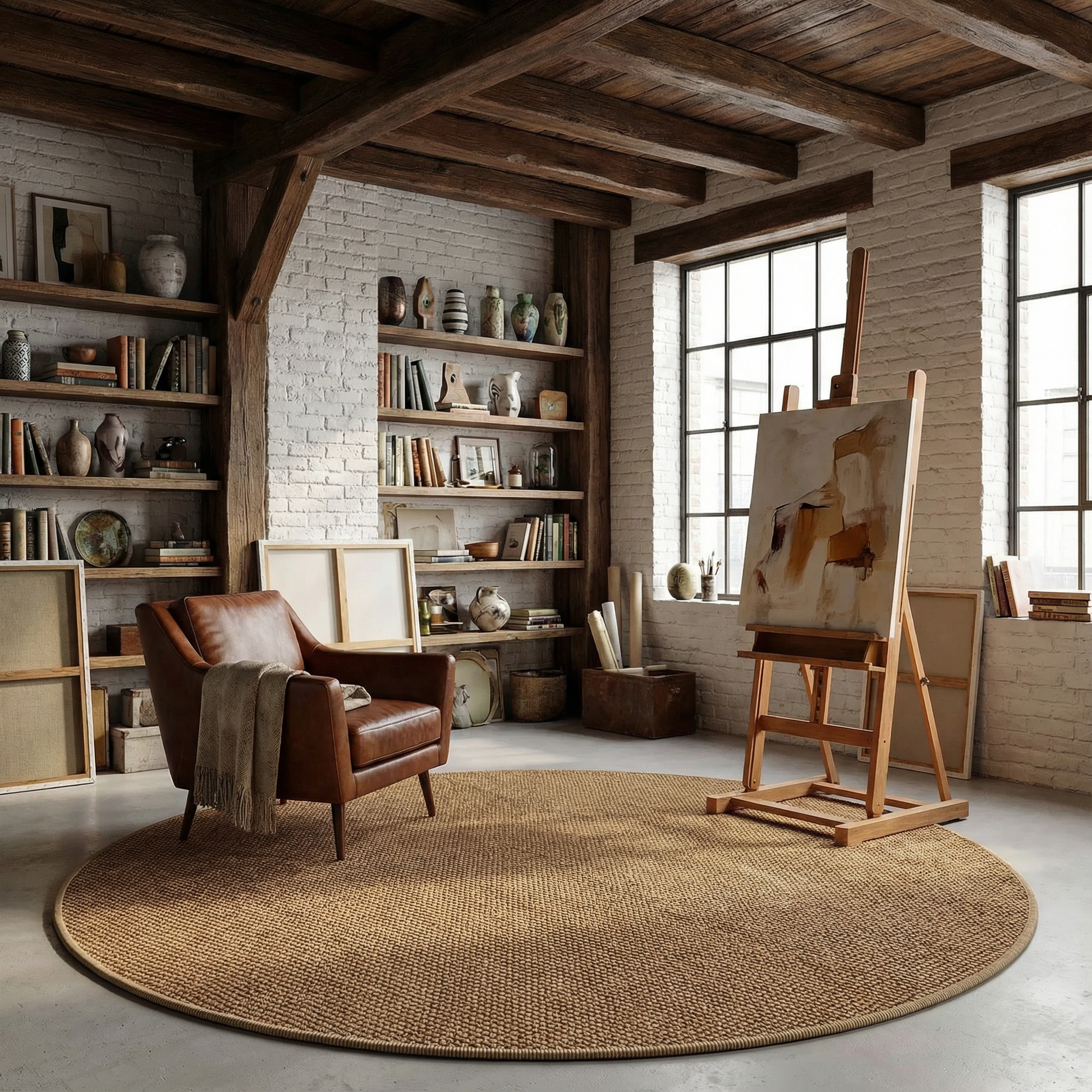 Tapis Rond Moderne Pour Salon Accessoires Intérieur