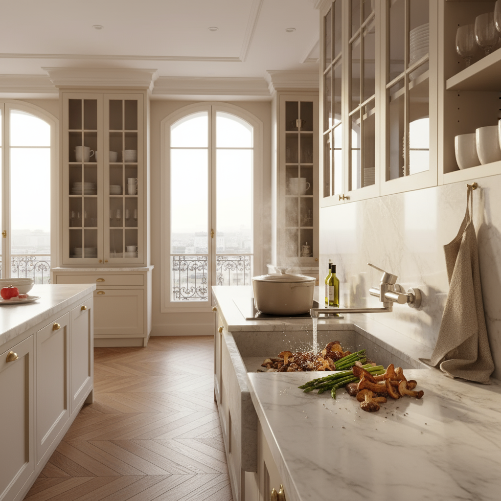 Mitigeur Homme de Cuisine Mural en Acier Inoxydable – Finition Argentée