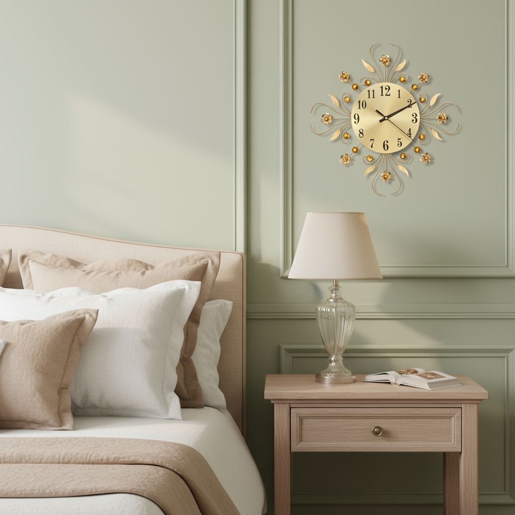 Horloges murales : Horloge Murale Silencieuse en Métal Accessoires Maison dans de Marche Lino