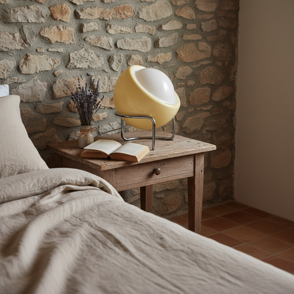 Lampe de Table en Verre Style Bauhaus – Orange Ou Jaune