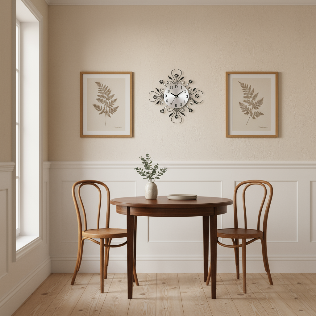 Horloges murales : Horloge Murale Silencieuse en Métal Accessoires Maison dans de Marche Lino